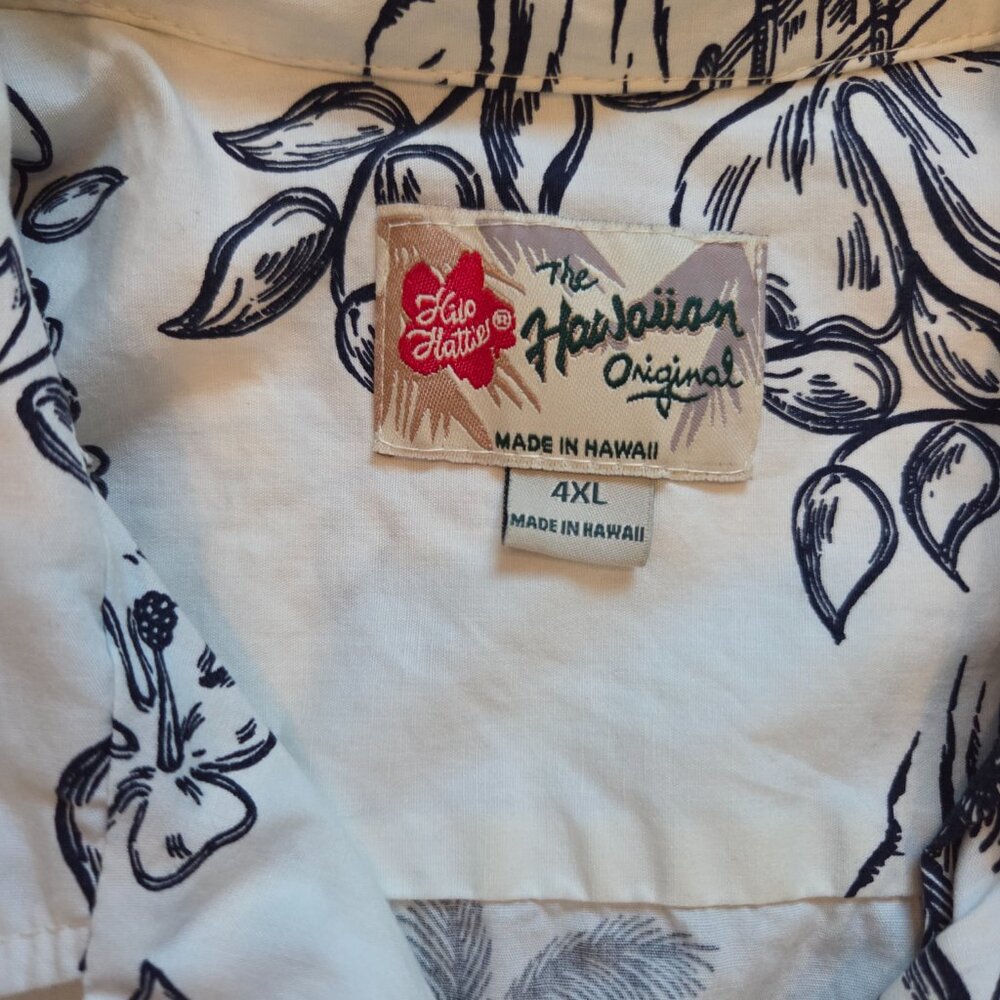 Vintage Hilo Hattie Hawaiian Shirt Mens 4XL Button Up Palm Trees Floral Resort - Picture 3 of 8